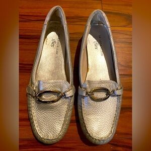 EUC Anne Klein Silver Loafers